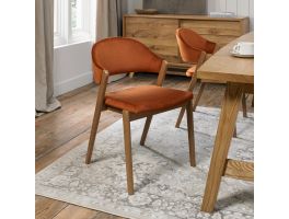 Shoreditch Upholstered Dining Chair Rust Velvet