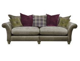 Alexander & James Blake 4 Seater Pillow Back Sofa upholstered in Satchel Biscotti Leather