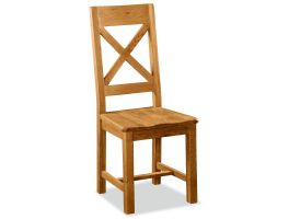 Monterrey Cross Back Dining Chair with Wooden Seat