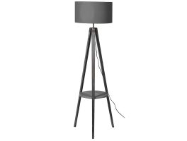 Grey Tripod Floor Lamp with Shelf