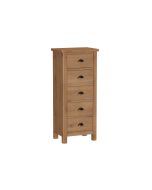 Worcester Oak 5 Drawer Narrow Chest