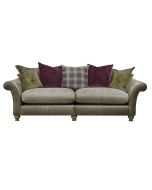 Alexander & James Blake 4 Seater Pillow Back Sofa upholstered in Satchel Biscotti Leather