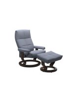 Stressless David Classic Chair Peony Blue Fabric