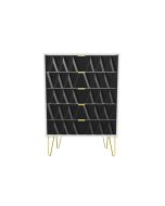 Diamond Black Matt 5 Drawer Chest