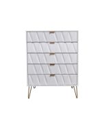 Diamond White 5 Drawer Chest