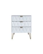 Diamond White 3 Drawer Midi Chest