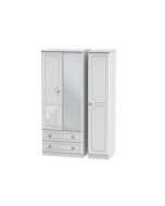 Pembroke Triple 2 Drawer Mirror Wardrobe