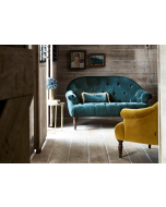 Alexander & James Imogen 2 Seater Sofa upholstered in Lavish Emerald (Plain) fabric displayed in a modern living room 