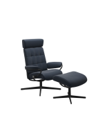 Stressless London Adjustable Headrest Cross Chair with Footstool