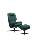 Stressless Rome Cross Chair with FootstoolÂ Yoredale Green Fabric