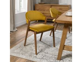 Shoreditch Upholstered Dining Chair Mustard Velvet