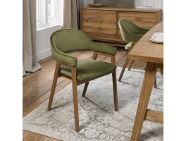 Shoreditch Upholstered Arm Dining Chair Cedar Velvet