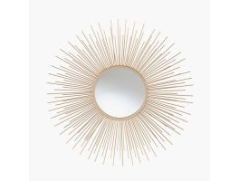 Gold Metal Starburst Round Wall Mirror