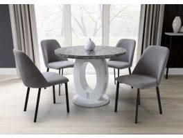 Rhodes Marble Effect Round Dining Table