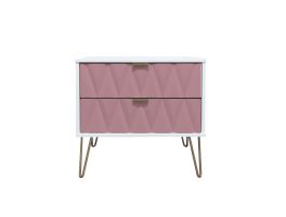 Diamond Kobe Pink 2 Drawer Midi Chest