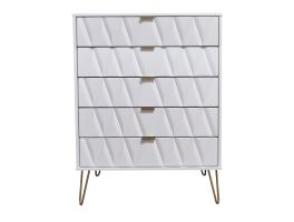 Diamond White 5 Drawer Chest