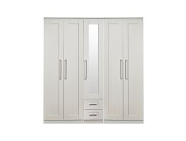 York 5 Door 2 Drawer Centre Mirror Robe