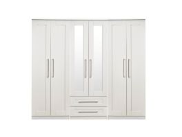 York 6 Door 2 Drawer Centre Mirror Robe